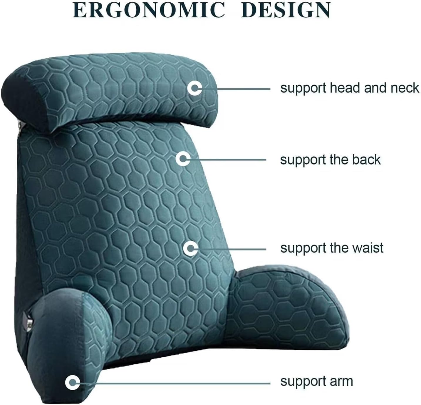 Comfy Hush™ Reading Cushion for Bed and Sofa with Armrests